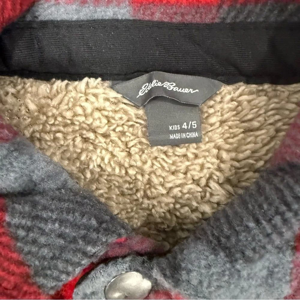 Eddie Bauer Kids Red and Gray‎ Plaid Shirt Size 4/5